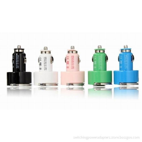 Mini Usb Car Charger 5v 3.1a With Keychain For Smart Phone / Ipad